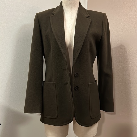 Kate Hill Women’s Brown Wool Cashmere Blend Single Button Blazer size 2P - Picture 2 of 12